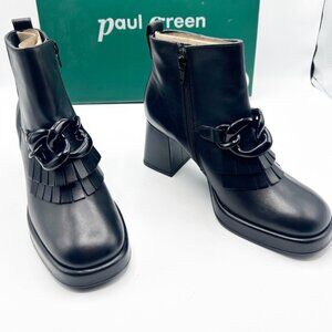 Paul Green Sumara BT Black Leather Boots 7.5M